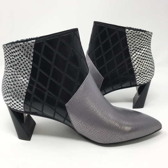 United Nude Shoes - United Nude Metallic Pointed Toe Booties